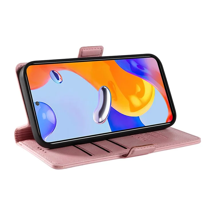 YIKATU YK-007 Pour Xiaomi Redmi Note 12S 4G / Note 11 4G (Qualcomm) / Note 11S 4G Étui en cuir avec texture de litchi Housse de téléphone - Rose