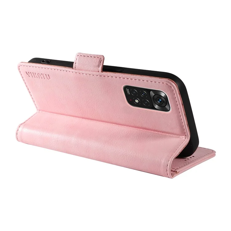 YIKATU YK-007 Pour Xiaomi Redmi Note 12S 4G / Note 11 4G (Qualcomm) / Note 11S 4G Étui en cuir avec texture de litchi Housse de téléphone - Rose
