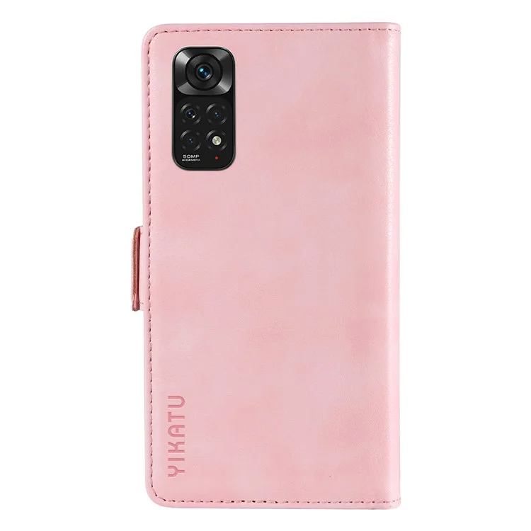 YIKATU YK-007 Pour Xiaomi Redmi Note 12S 4G / Note 11 4G (Qualcomm) / Note 11S 4G Étui en cuir avec texture de litchi Housse de téléphone - Rose