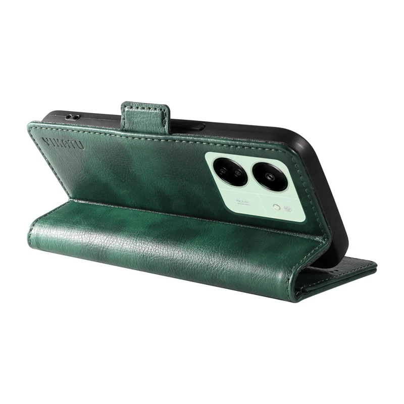 Yikatu YK-007 Für Xiaomi Redmi 13C 4G / Poco C65 4G Hülle Kratzfeste Leder+tpu Magnetische Telefonabdeckung - Grün