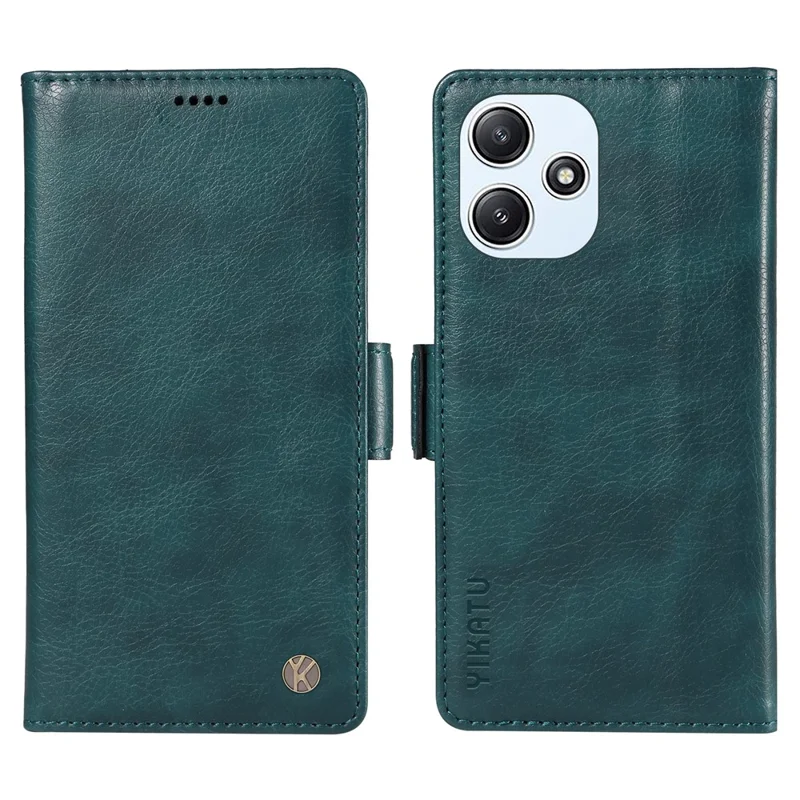Yikatu YK-007 Pour Xiaomi Redmi 12 4G / 12 5G (global) / Couverture de Téléphone de Texture Litchi Poco M6 Pro 5G - Bleu