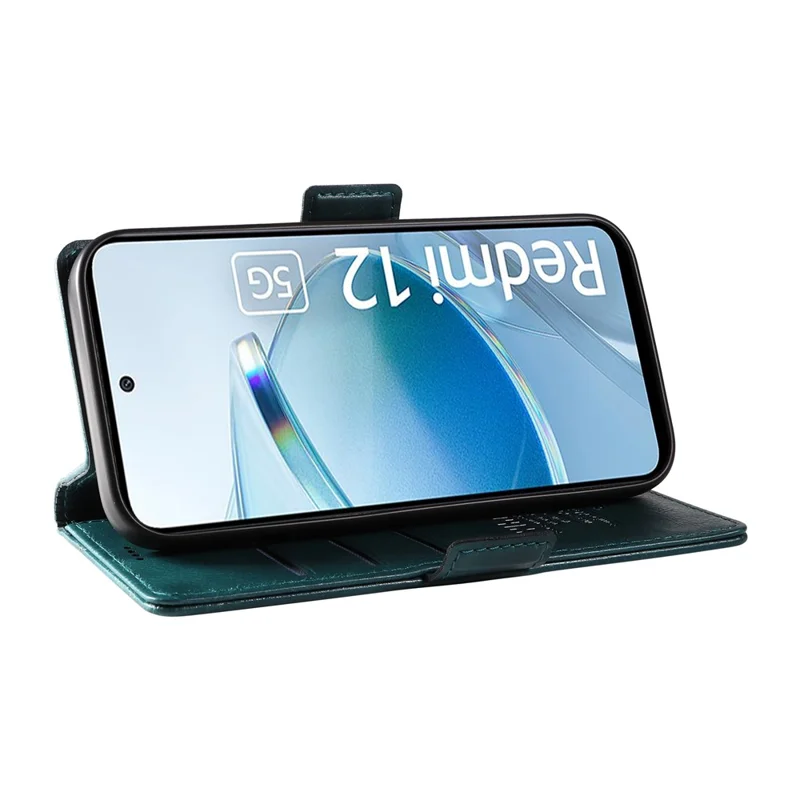 Yikatu YK-007 Pour Xiaomi Redmi 12 4G / 12 5G (global) / Couverture de Téléphone de Texture Litchi Poco M6 Pro 5G - Bleu