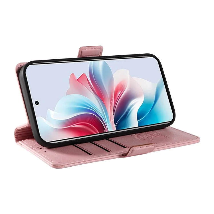 YIKATU YK-007 Pour Oppo Reno11 F 5G Étui en cuir PU+TPU Anti-rayures Couvercle de téléphone portable - Rose