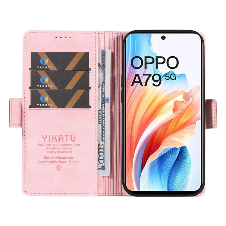 YIKATU YK-007 For Oppo A79 5G / A2 5G Leather Phone Case Litchi Texture Phone Shell - Pink