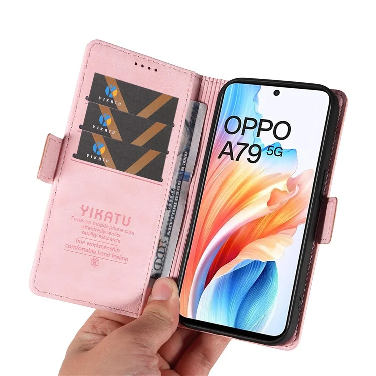 YIKATU YK-007 For Oppo A79 5G / A2 5G Leather Phone Case Litchi Texture Phone Shell - Pink