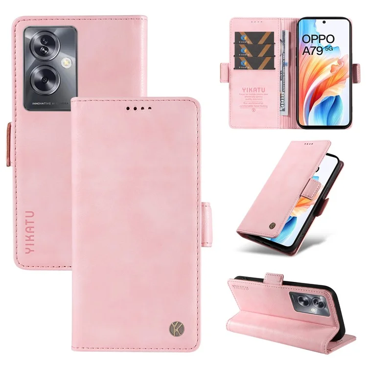 YIKATU YK-007 For Oppo A79 5G / A2 5G Leather Phone Case Litchi Texture Phone Shell - Pink