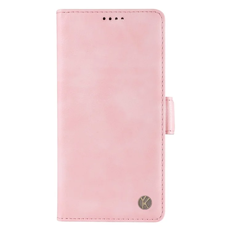 YIKATU YK-007 Para Oppo A38 4G / A18 4G Capa de Couro Textura Litchi Carteira à Prova de Choque - Rosa