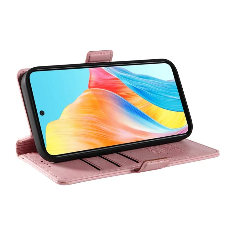 YIKATU YK-007 Para Oppo A58 4G Case Litchi Texture Wallet Stand Phone Leather Cover - Pink