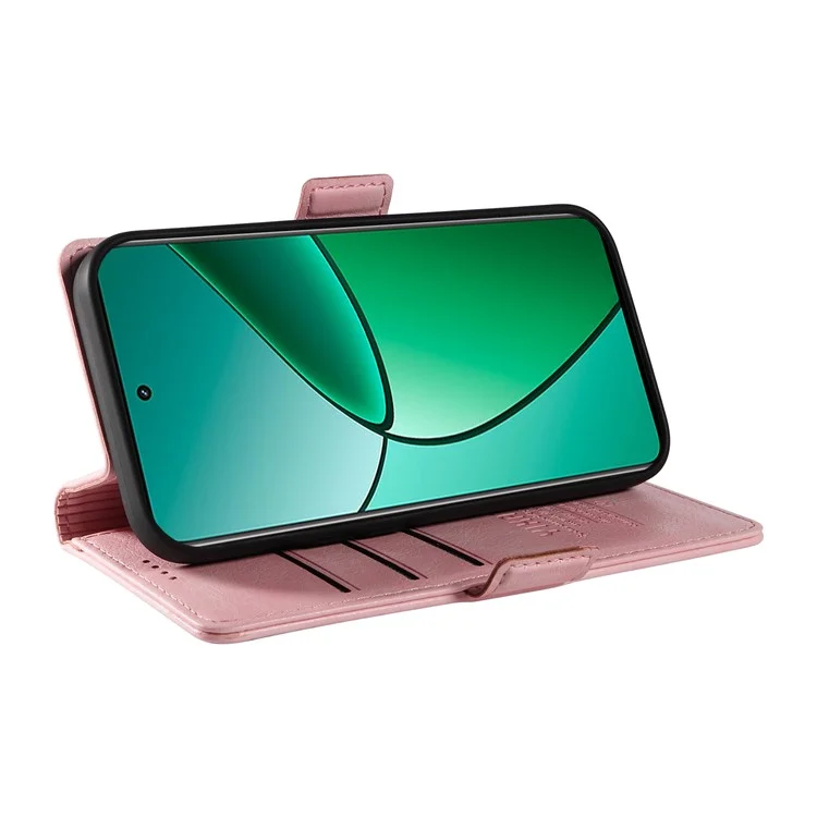 YIKATU YK-007 Para Realme 12 4G / 12+ 5G Cartera Funda Soporte Textura Piel de Litchi Cubierta de Teléfono - Rosa