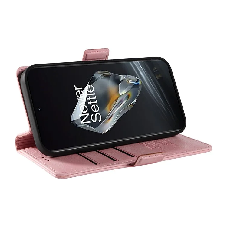 YIKATU YK-007 Per OnePlus 12 5G Case Texture Litchi Fermagli Laterali Stand per Telefono - Rosa