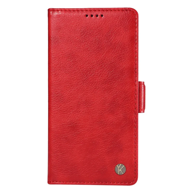 YIKATU YK-007 For OnePlus 12 5G Case Litchi Texture Side Clasps Phone Stand Cover - Red