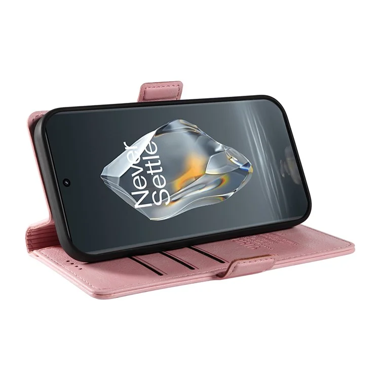 YIKATU YK-007 For OnePlus 12R 5G / Ace 3 5G Case Leather Phone Protective Cover Litchi Texture Design - Pink