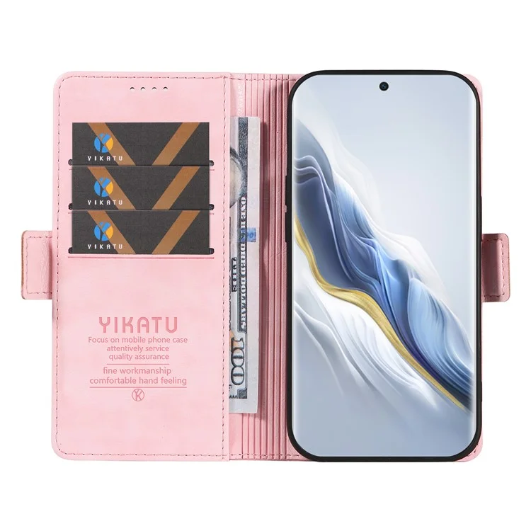 Чехол для телефона YIKATU YK-007 For Honor Magic6 5G - розовый, с фактурой лайки