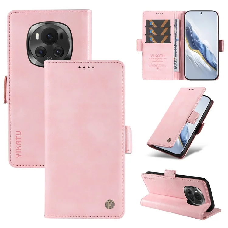 Чехол для телефона YIKATU YK-007 For Honor Magic6 5G - розовый, с фактурой лайки