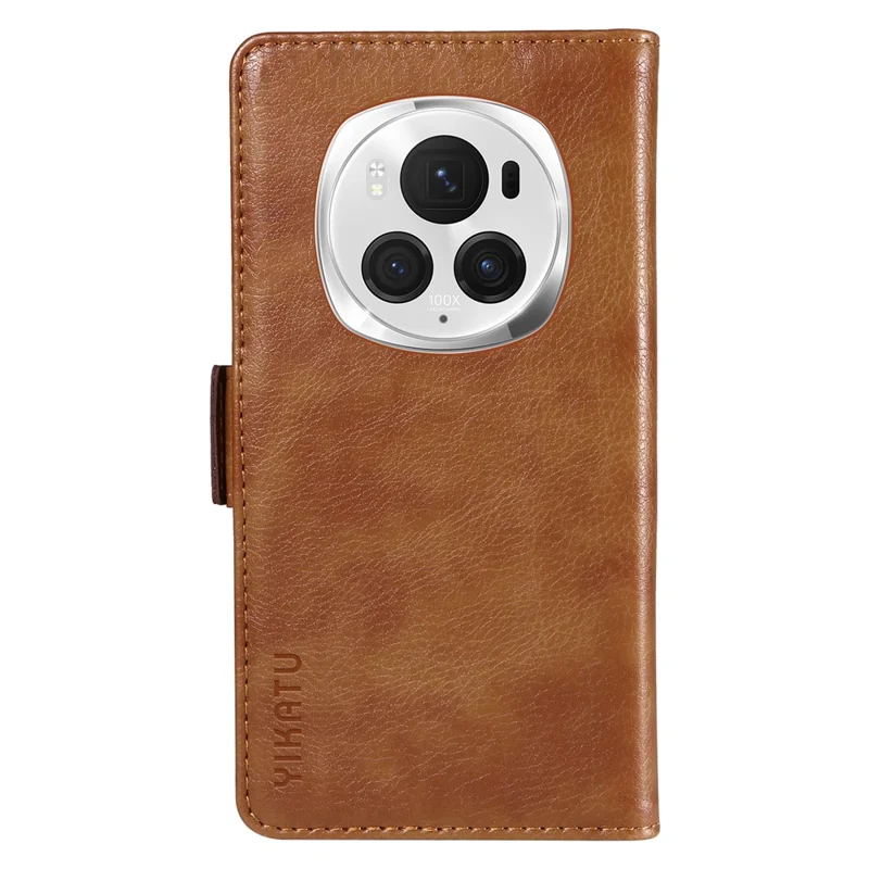 YIKATU YK-007 For Honor Magic6 Pro 5G Case Folio Wallet Litchi Texture Leather Phone Cover - Brown