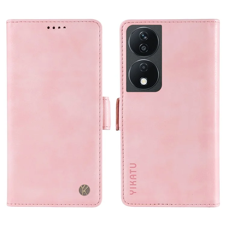 YIKATU YK-007 Per Honor X7b 4G / 90 Smart Custodia Antiurto Portafoglio Texture Litchi in Pelle - Rosa