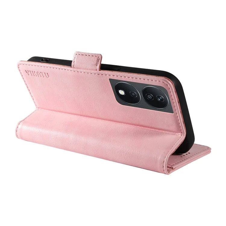 YIKATU YK-007 Per Honor X7b 4G / 90 Smart Custodia Antiurto Portafoglio Texture Litchi in Pelle - Rosa