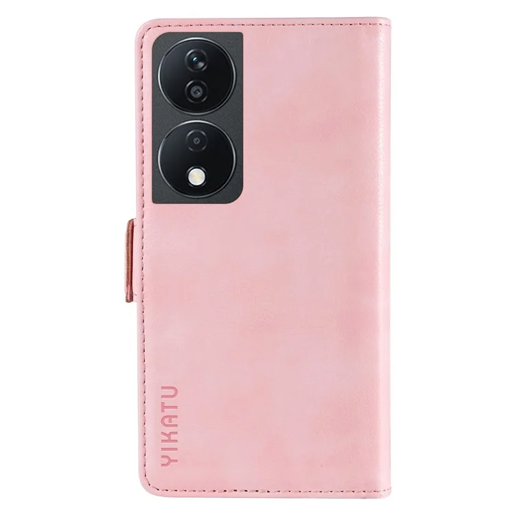 YIKATU YK-007 Per Honor X7b 4G / 90 Smart Custodia Antiurto Portafoglio Texture Litchi in Pelle - Rosa
