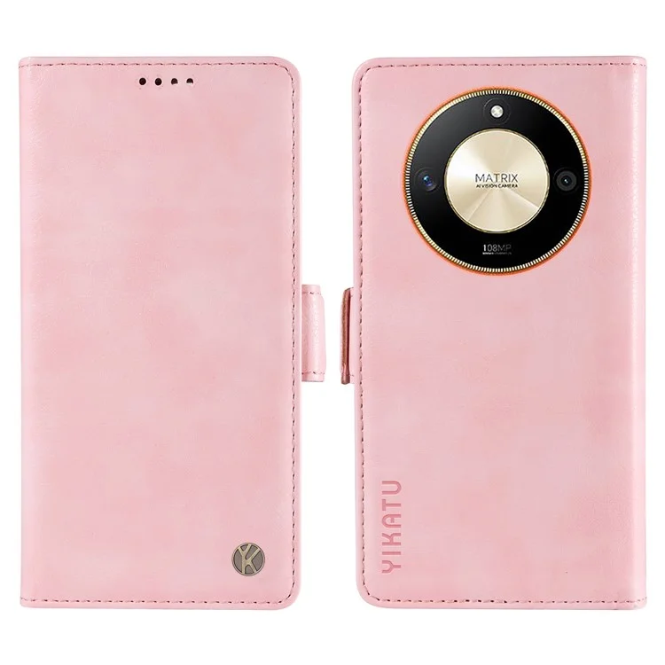 YIKATU YK-007 For Honor X9b 5G / Magic6 Lite 5G Leather Phone Shell Litchi Texture Phone Back Cover - Pink