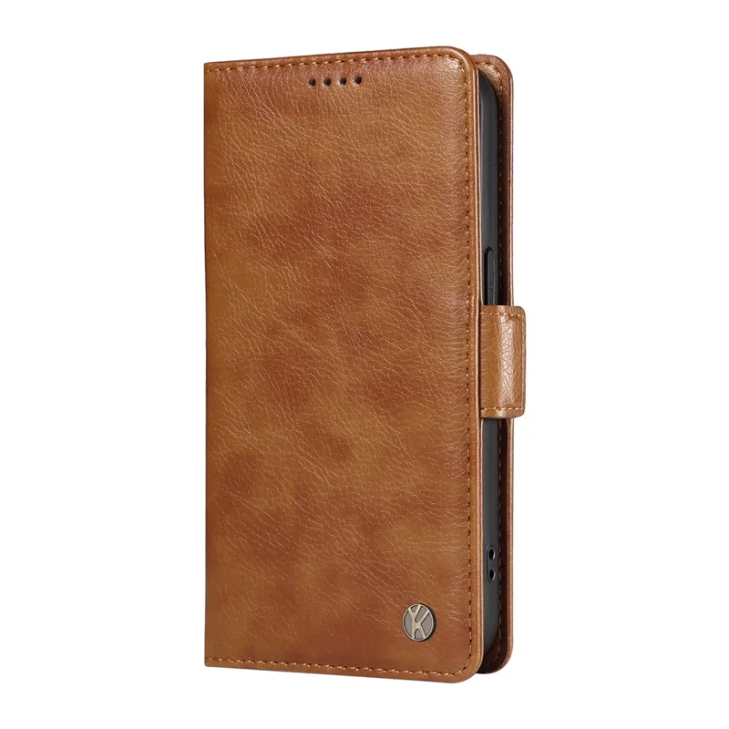YIKATU YK-007 For Honor X6a 4G Phone Case Litchi Texture Anti-Scratch Leather Cover - Brown