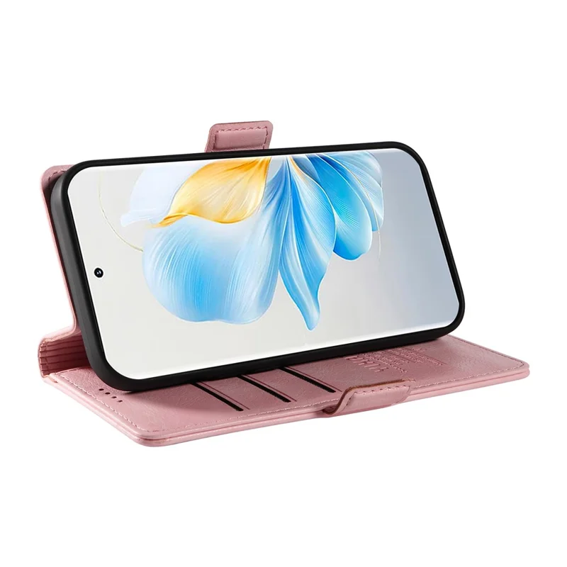 YIKATU YK-007 For Honor 100 5G Étui à fente pour carte Texture de litchi Étui en cuir pour téléphone - Rose