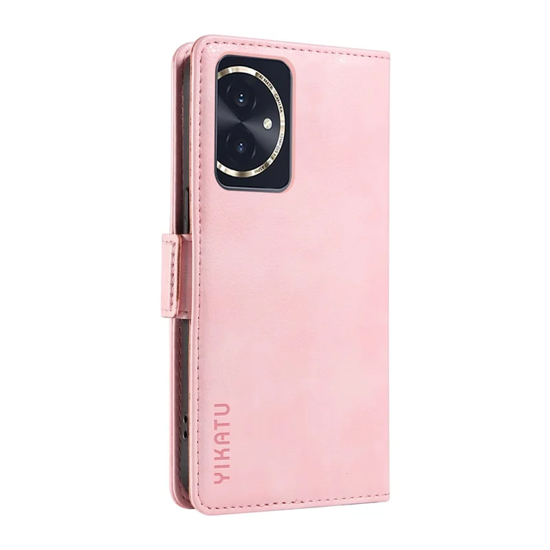YIKATU YK-007 For Honor 100 5G Étui à fente pour carte Texture de litchi Étui en cuir pour téléphone - Rose