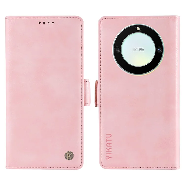 YIKATU YK-007 Para Honor X40 5G / X9a 5G / Magic5 Lite 5G Funda de Teléfono Textura de Piel de Litchi Cartera - Rosa