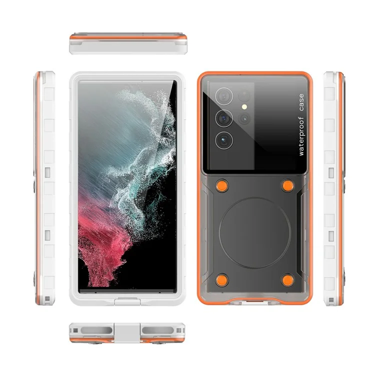 Universal IP68 Waterproof Case Phone Underwater Protection Cover for Phones Below 6.9-inch - White