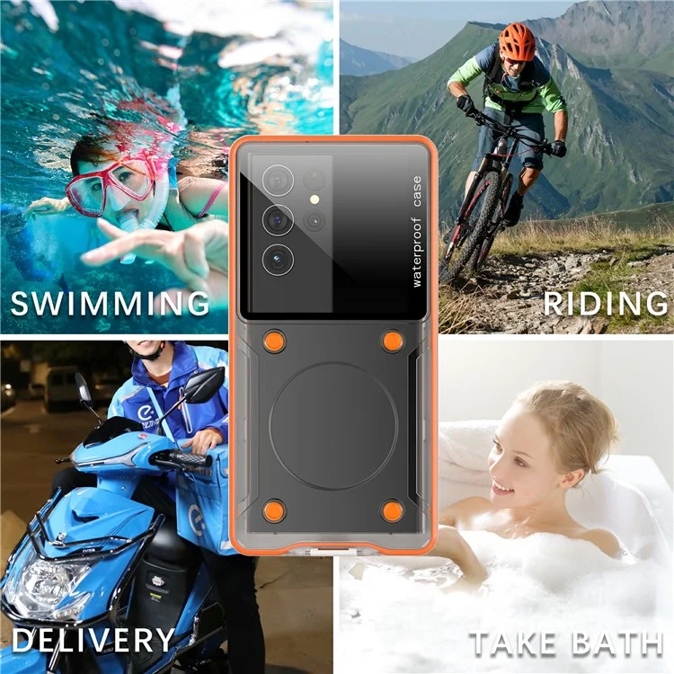 Universal IP68 Waterproof Case Phone Underwater Protection Cover for Phones Below 6.9-inch - White