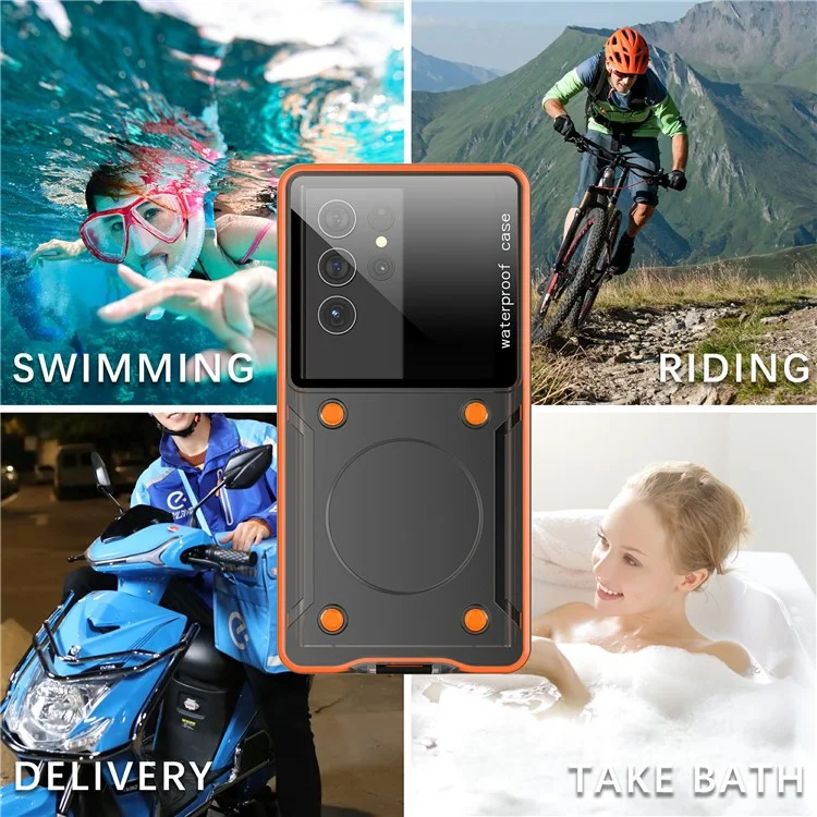 Universal IP68 Waterproof Case Phone Underwater Protection Cover for Phones Below 6.9-inch - Black