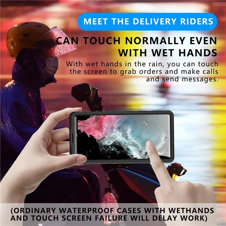 Universal IP68 Waterproof Case Phone Underwater Protection Cover for Phones Below 6.9-inch - Black