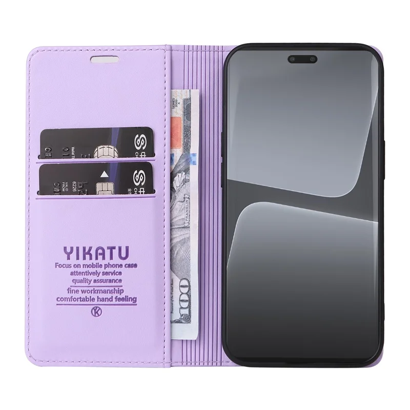 YIKATU YK-001 Per Xiaomi 13 Lite / Civi 2 5G Custodia per cellulare Bump Proof in pelle con supporto - Viola chiaro