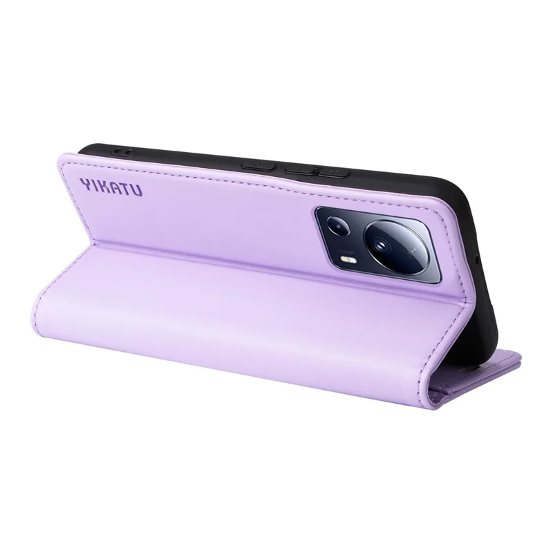 YIKATU YK-001 Per Xiaomi 13 Lite / Civi 2 5G Custodia per cellulare Bump Proof in pelle con supporto - Viola chiaro