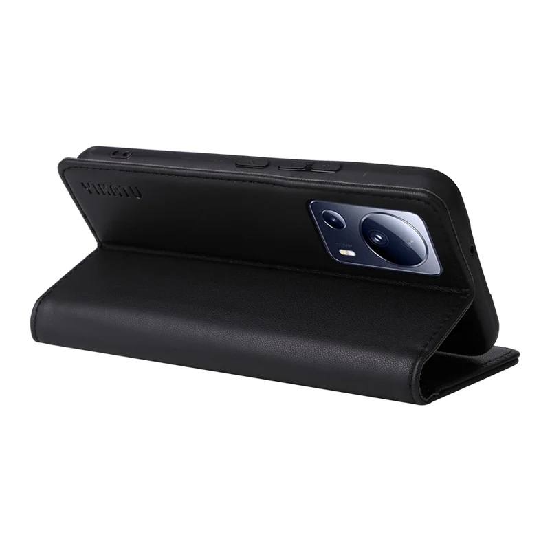 YIKATU YK-001 Étui pour téléphone portable Xiaomi 13 Lite / Civi 2 5G antichoc en cuir avec support - Noir