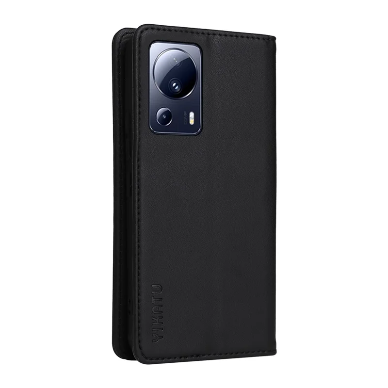 YIKATU YK-001 Étui pour téléphone portable Xiaomi 13 Lite / Civi 2 5G antichoc en cuir avec support - Noir