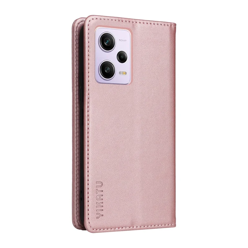 YIKATU YK-001 для Xiaomi Poco X5 Pro 5G / Redmi Note 12 Pro Speed 5G / Note 12 Pro 5G, магнитный чехол из искусственной кожи - Розовое золото