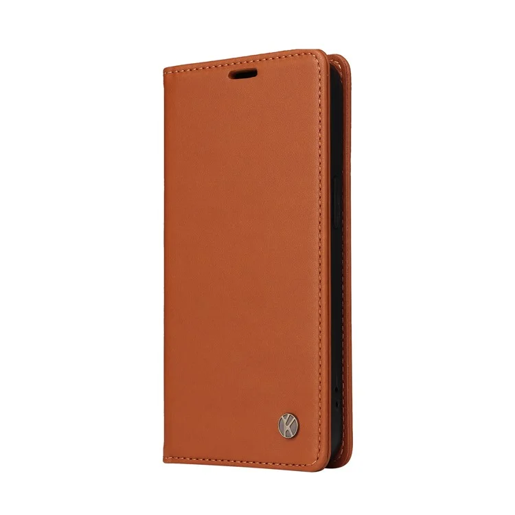 YIKATU YK-001 для Xiaomi Redmi 12C 4G / Redmi 11A 4G Магнитный чехол-книжка кожаный чехол-подставка для телефона - коричневый