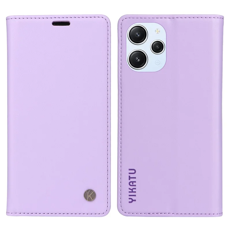 YIKATU YK-001 para Xiaomi Redmi 12 4G / 5G (Global) / Poco M6 Pro 5G Funda de piel para cartera y teléfono - Morado claro