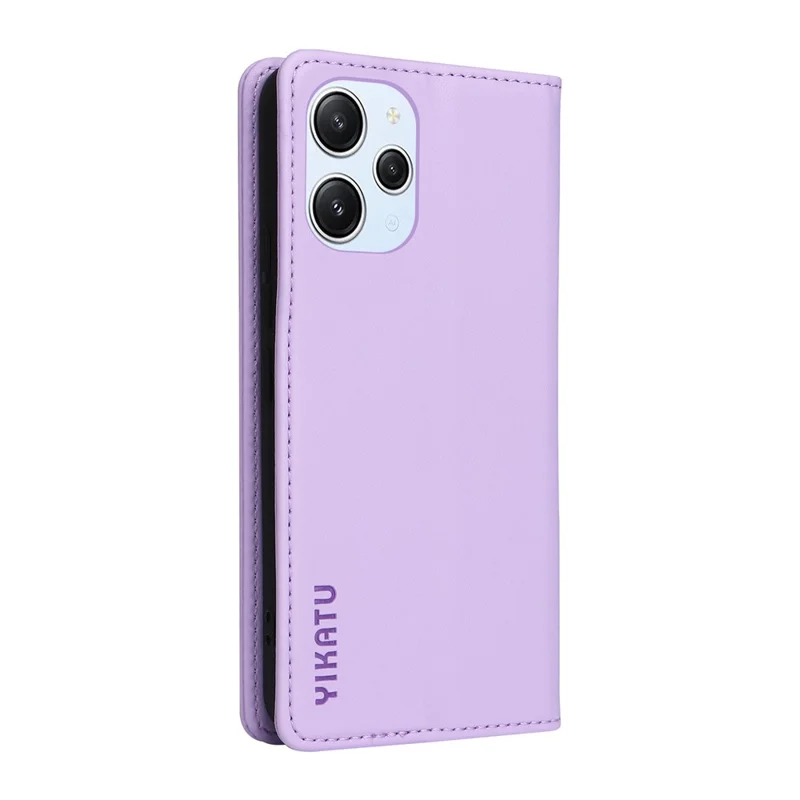YIKATU YK-001 para Xiaomi Redmi 12 4G / 5G (Global) / Poco M6 Pro 5G Funda de piel para cartera y teléfono - Morado claro