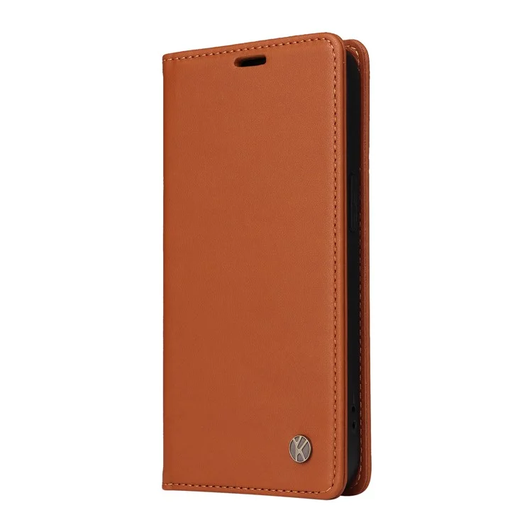 YIKATU YK-001 para Realme 12 Pro 5G / 12 Pro+ 5G Funda Tipo Cartera de Piel Folio Flip - Marrón