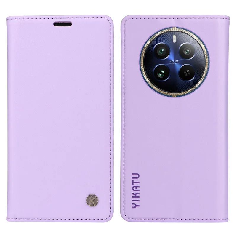 YIKATU YK-001 For Realme 12 Pro 5G / 12 Pro+ 5G Wallet Case Leather Folio Flip Phone Cover - Light Purple