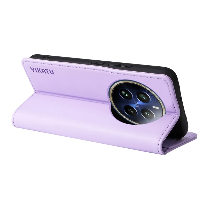 YIKATU YK-001 For Realme 12 Pro 5G / 12 Pro+ 5G Wallet Case Leather Folio Flip Phone Cover - Light Purple
