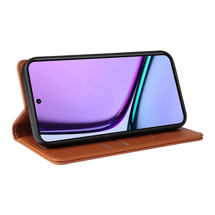 YIKATU YK-001 For Realme C67 4G Case Shockproof Leather Wallet Phone Cover - Brown