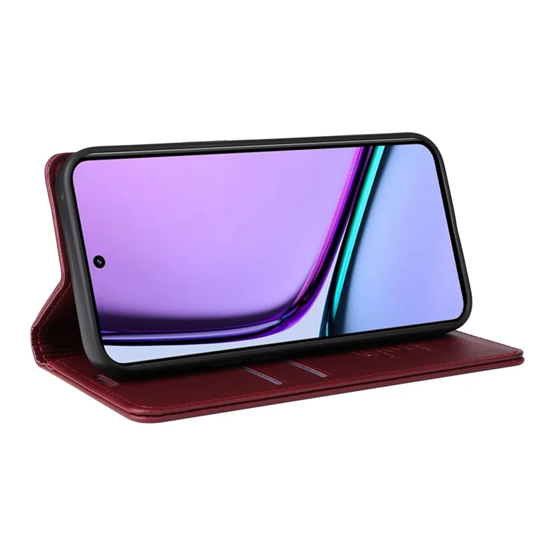 YIKATU YK-001 For Realme C67 4G Case Shockproof Leather Wallet Phone Cover - Wine Red