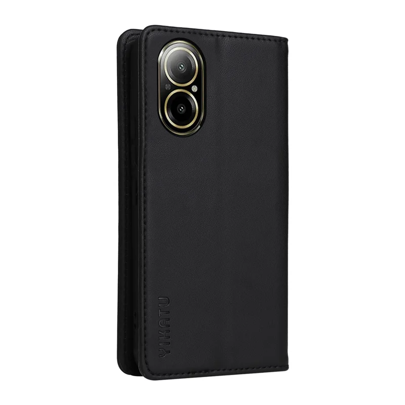 YIKATU YK-001 For Realme C67 4G Case Shockproof Leather Wallet Phone Cover - Black