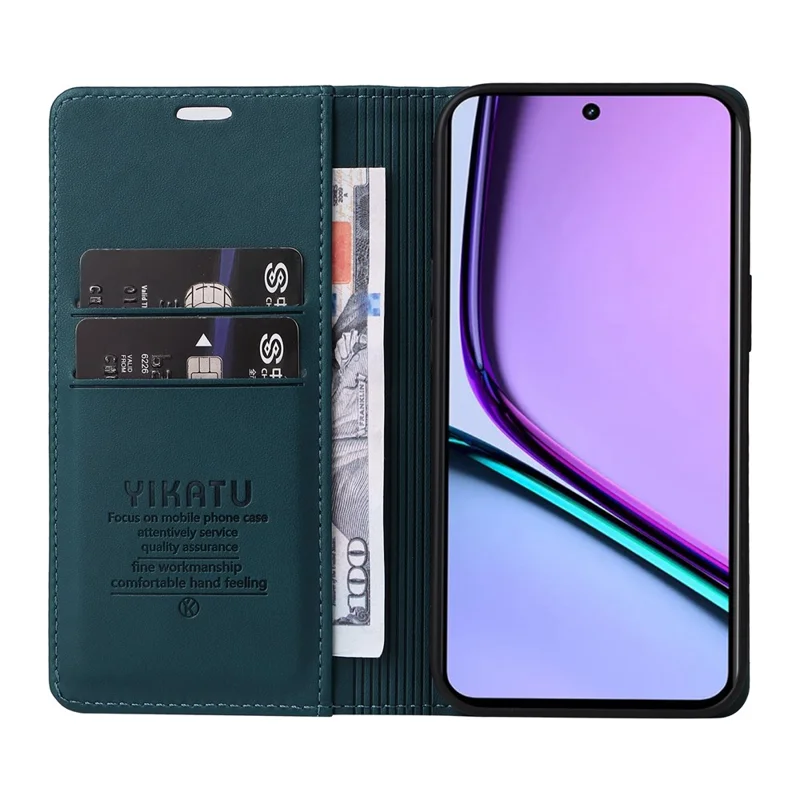 YIKATU YK-001 For Realme C67 4G Case Shockproof Leather Wallet Phone Cover - Green