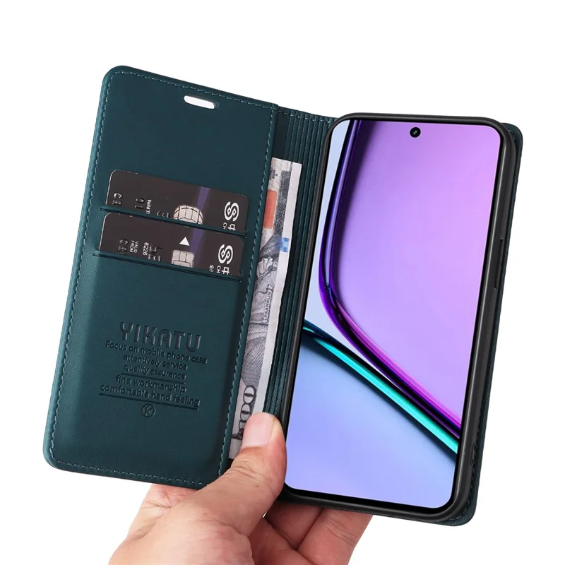 YIKATU YK-001 For Realme C67 4G Case Shockproof Leather Wallet Phone Cover - Green