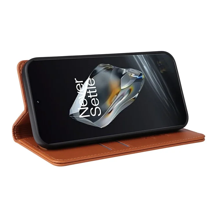 YIKATU YK-001 per OnePlus 12 5G Custodia Portafoglio in Pelle PU Custodia per Telefono Chiusura Magnetica - Marrone