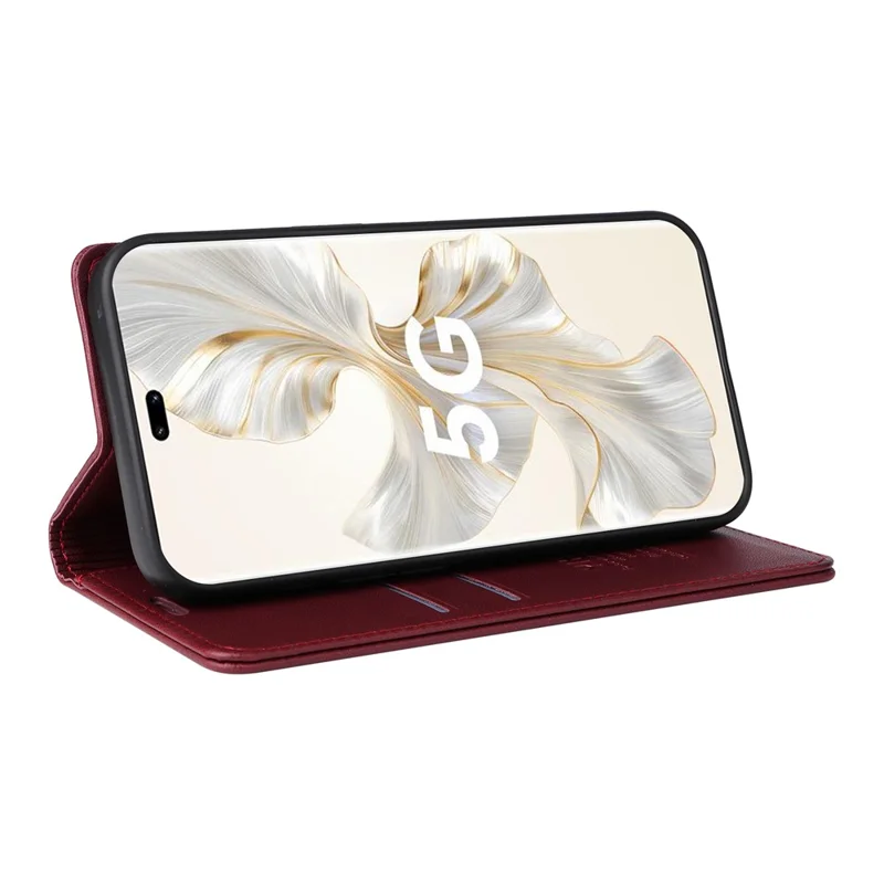 YIKATU YK-001 For Honor 100 Pro 5G Cell Phone Case Well-protected Folio Flip Leather Cover - Wine Red