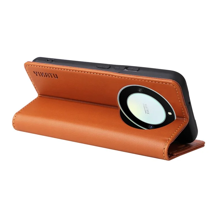YIKATU YK-001 Para Honor X40 5G / X9a 5G / Magic5 Lite 5G Capa de telefone celular Fechamento magnético Cobertura de couro - Marrom